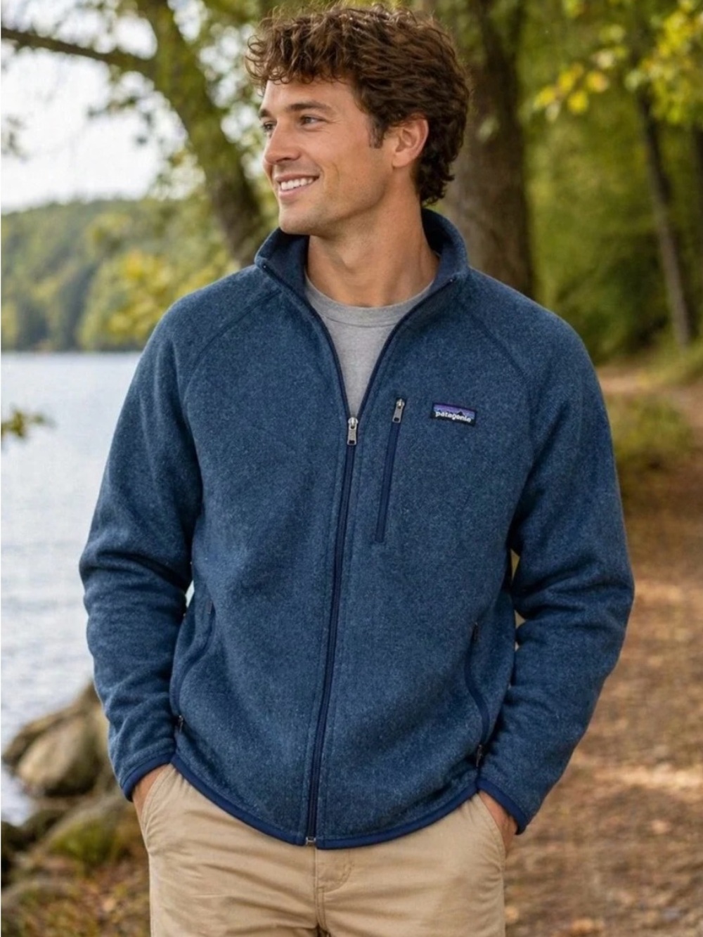 Patagonia Blue Full-Zip Lightweight Fleece Jacket